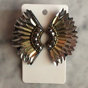 Gold and Silver Wing Earrings